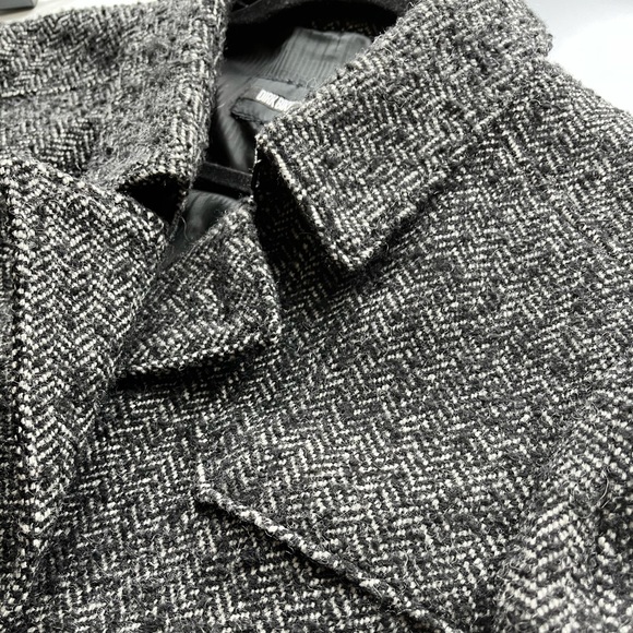 Dirk Bikkembergs Mens Herringbone Wool Coat with Strellson Hardware - Size Large - Picture 6 of 8